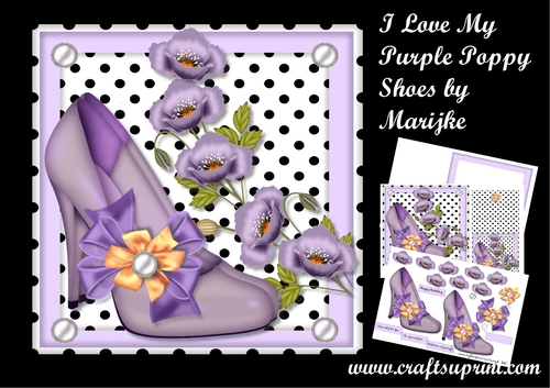 I Love My Purple Poppys Shoes Mini Kit