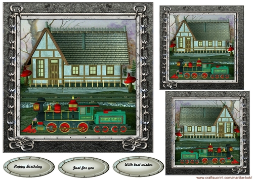 Male card Train Topper & Gift cards.
