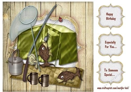 Male card Topper Outdoor camping & Fishing