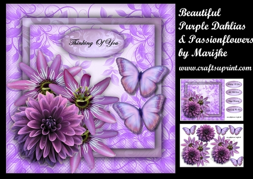 Beautiful Purple Dahlias & Passionflowers Mini Kit