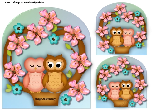 Arch Toppers Cute Owls Anniversary
