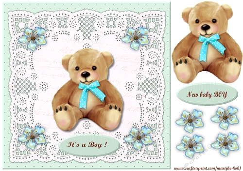 Its a Boy, baby card Topper