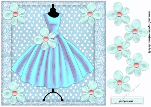 Vintage Dress In Bleu Quick card
