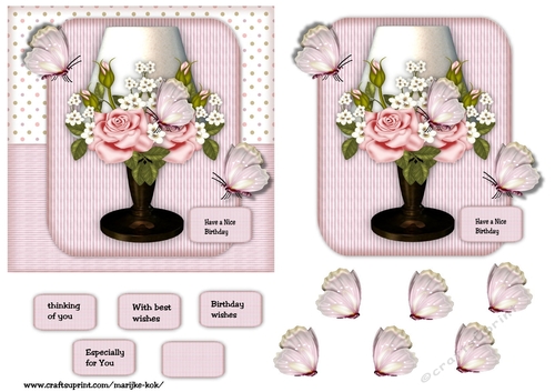 Vintage roses lamp
