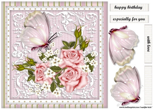 Vintage Roses On Lace