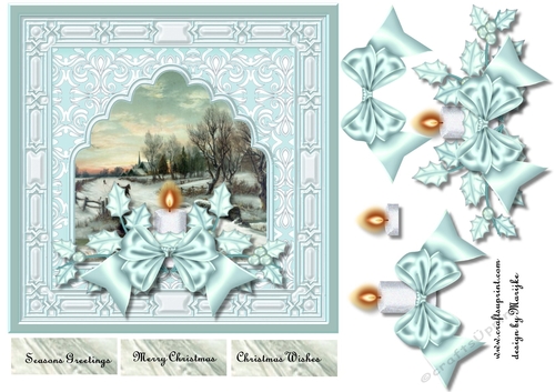 Romantic Snowscene in fancy frame