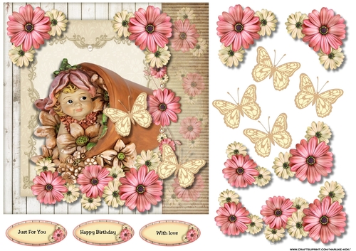 Cute Elve & Pink Flowers