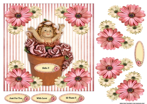Cute Elve In Flowerpot
