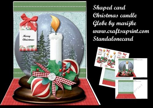 Christmas Candle Globe Shaped card Mini Kit