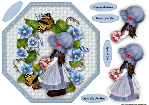 Octagon Topper Bonnet Girl