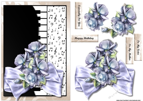 Piano card & Porcelain Roses
