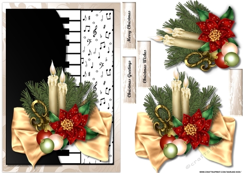 Piano Card Christmas In Cream