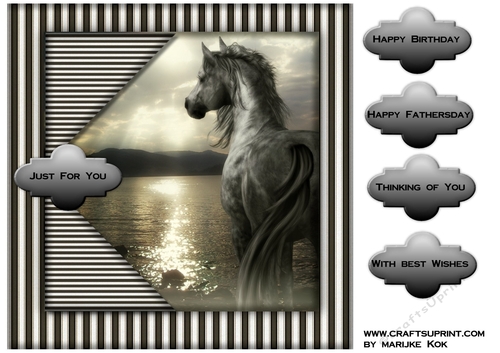 Male card Topper beautiful Horse 1