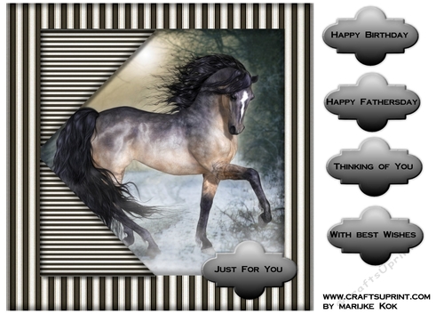 Male card Topper beautiful Horse 3