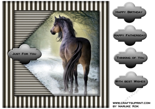 Male Card Topper Beautiful Horse 4
