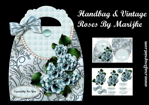 Handbag card & Vintage Roses Mini Kit