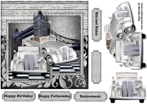 Male card Vintage car