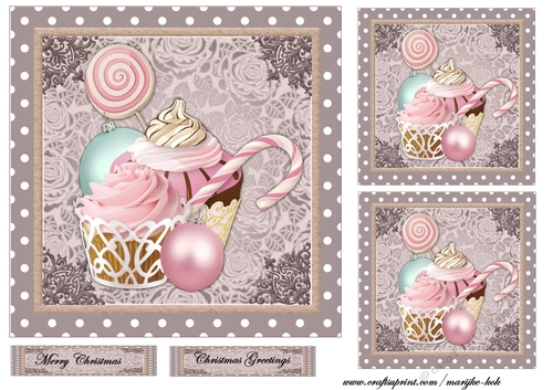 Christmas  CupCake & Pink bauble