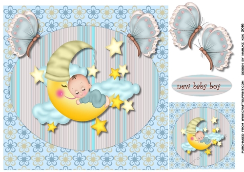 Cute new baby Boy On The Moon
