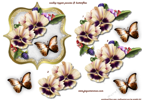 Scallop Topper  Gorgeous Pansies