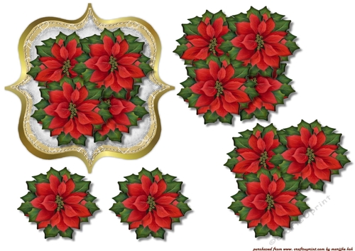 Scallop Topper Poinsettias