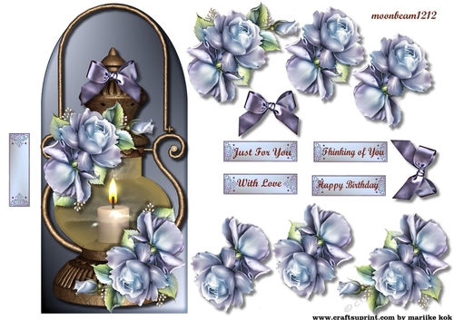 Classic  Candle & bleu porcelain Roses