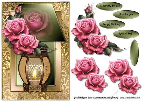 Classic Lamp & Gorgeous Roses