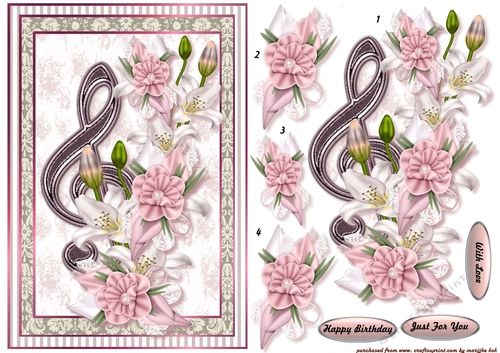 Music Vintage Flowers