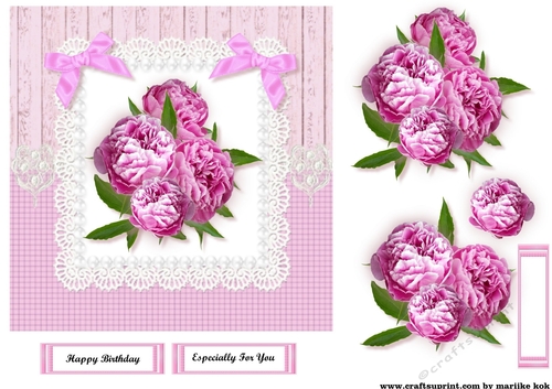 Beautiful Peonies on Lace