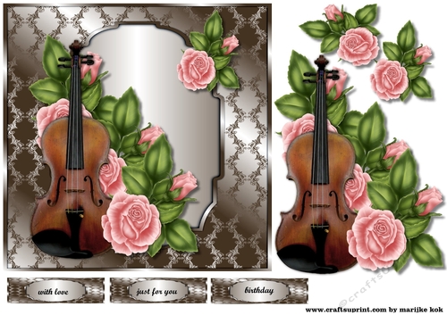  Music & pink Roses