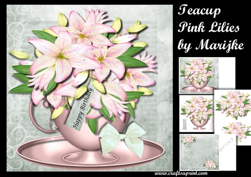 Teacup Pink Lilies Mini Kit
