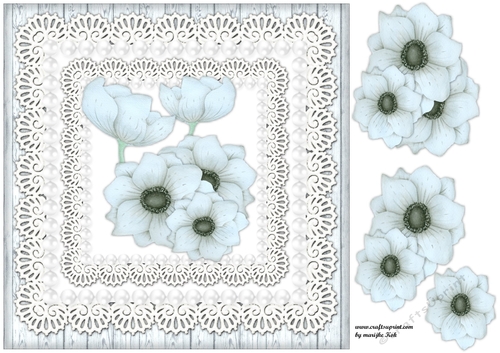 Anemones & lace Topper
