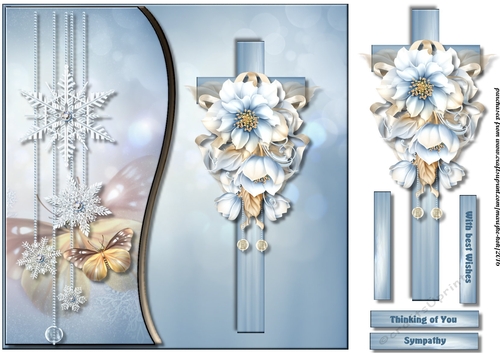 Winter Sympathy card With Cross