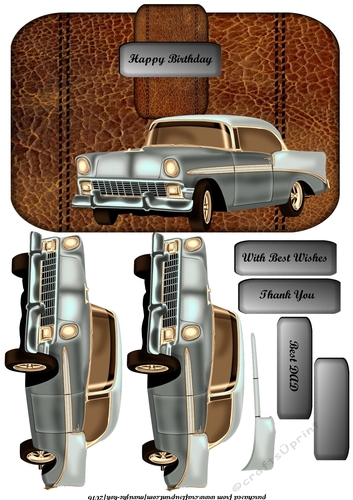 Male  Card Wallet Retro Car