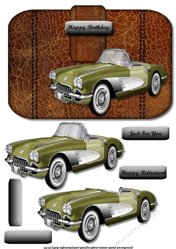 Male  Card Wallet Retro Car 2