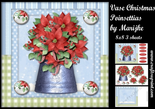 Vase Christmas Poinsettias Mini Kit