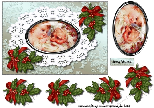 Beautiful Angel In Broderie Frame With Santa