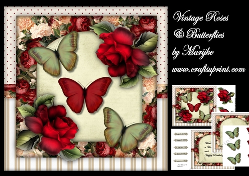 Vintage Roses & Butterflies Mini Kit
