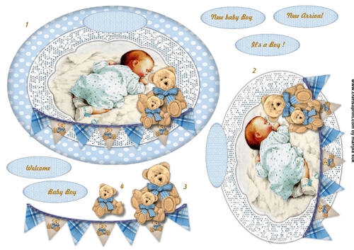 New baby Boy Oval Topper Quick Card
