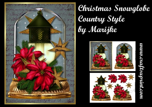 Christmas Snowglobe Country Style Mini Kit