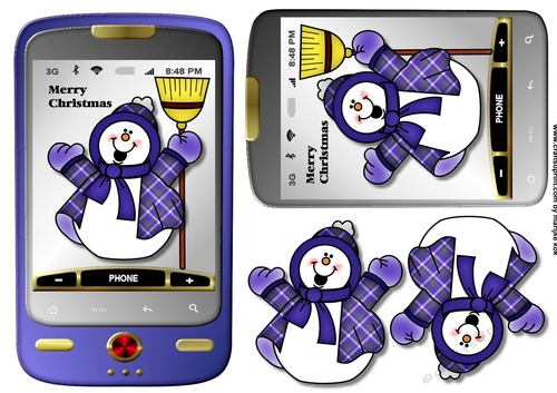 Smartphone Christmas Happy Snowman