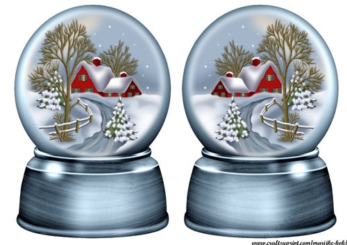 Snowglobe Snowy Village Toppers