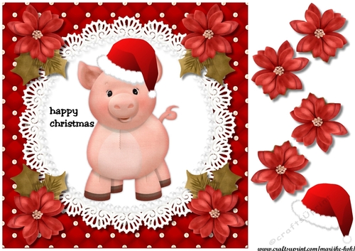 Cute Piggy happy Christmas