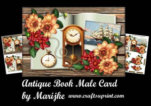 Antique Book male card Mini Kit