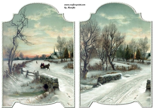 Screen card Toppers Vintage Snowscene