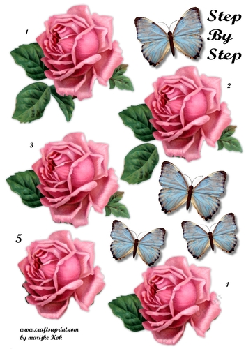 Step By Step Vintage Roses & Butterflies