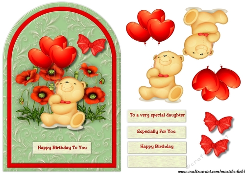 Arch Topper Birthday  Bear & balloons