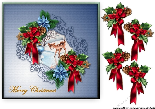 Vintage Deer Christmas Card