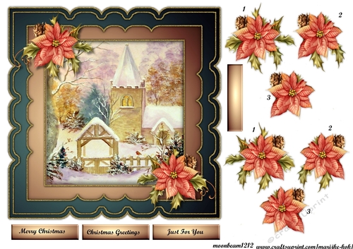 Snowy Church Scallop Topper