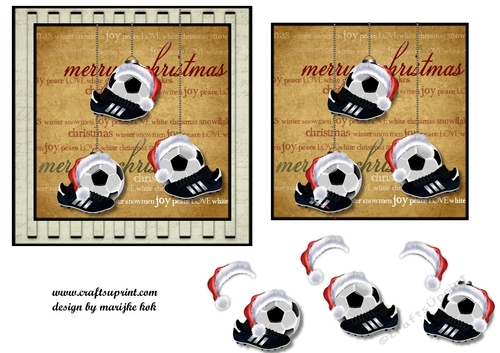 Christmas card Topper Football baubles